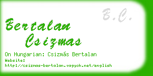 bertalan csizmas business card